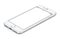 White smartphone mockup CW rotated lies on the surface