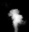 White smoke isolared on black background.