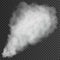 White smoke puff isolated on transparent background. Vector illustration.