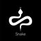 White snake logo design. Snake sign