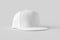 White snapback cap mockup on a grey background