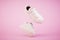 A white sneakers on a pastel background. 3d render