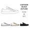 White sneakers unisex lace up. Shoes for sports and daily life.Different shoes single icon in cartoon style vector