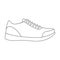 White sneakers unisex lace up. Shoes for sports and daily life.Different shoes single icon in outline style vector