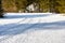 White snow field with ski trails winter season patterns