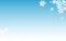 White Snowfall Panoramic Vector Blue Background.