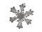 White snowflake isolated on black background. Illustration based on macro photo of real snow crystal: elegant star plate