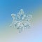 White snowflake on light gradient background