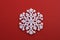 White Snowflake on Red