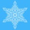White snowflake. Simple cute christmas symbol, ice crystal snowflake hexagon