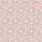 White snowflakes on pale pink, beige background, damask ornament seamless pattern. Paper cut style