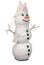 White snowman whith scarf and felt hat