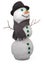 White snowman whith scarf and felt hat. (Clipping path)