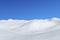 White snowy field with hills arctic landscape