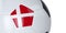 White soccer ball with flag of Denmark on a white background. Isolated. Close up. 3D illustration