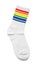 White Sock Rainbow Stripes