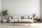 White sofa against unit. Minimalist luxury home or hotel interior design of modern living room
