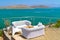 White sofas at Mirabello Bay on Crete