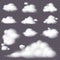 White Soft Cloud Floating On Sky Icon - Vector