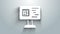 White Software, web developer programming code icon isolated on grey background. Javascript computer script random parts