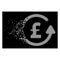 White Sparkle Pixel Halftone Chargeback Pound Icon