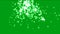 White sparkles with green screen background
