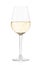 White sparkling wine glass on white, clipping path