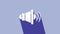 White Speaker volume, audio voice sound symbol, media music icon isolated on purple background. 4K Video motion graphic