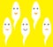 White sperm illustration on yellow background in flat design