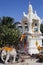 White Spirit house with elephant sculpture in Phuket, Thailand