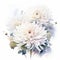 White Splendour Chrysanthemum Watercolor Painting: Dreamlike Floral Illustration Download