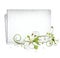 White spring frame with white cherry flowers