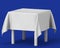White square isolated table with tablecloth. template