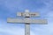 White stained timber direction signage