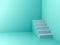 White stairs in the corner with green pastel color wall background