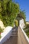 White stairs on the thin streets on Athens