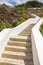 White stairs uphill from beach in Portugal