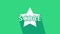 White Star icon isolated on green background. Favorite, score, best rating, award symbol. 4K Video motion graphic