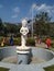 White Statue of water goddess Kaveri in front of Railway Station. Cauveri is an Indian river flowing through the states of