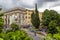 White statues of Castor and Pollux and cordonata staircase in Piazza del Campidoglio Capitoline Square on the Capitoline Hill,