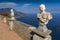 White statues decorate a Terrace of Infinity in Villa Cimbrone above the sea in Ravello, Amalfi Coast, Italy