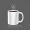 White steam over coffee or tea cup vector illustration
