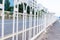 White steel center median driver fence in the road in Shenzhen, China