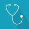 White stethoscope icon