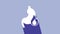 White Stomach heartburn icon isolated on purple background. Stomach burn. Gastritis and acid reflux, indigestion and