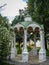 White stone arbor in Suzdal, Vladimir region, Russia