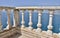 White Stone Balustrade on Mediterranean Sea in Lebanon