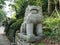 White stone Chinese guardian lion sculpture located on the walk way to Haedong Yonggungsa Temple  in Busan, South Korea