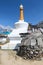 White stone tibetan buddhist stupa in Himalayas