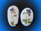 White stones with pansy flowers